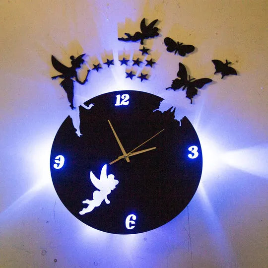 Buy One Get One Free 3d Wall Clock With Light And Pack Of 30 Butterfly
