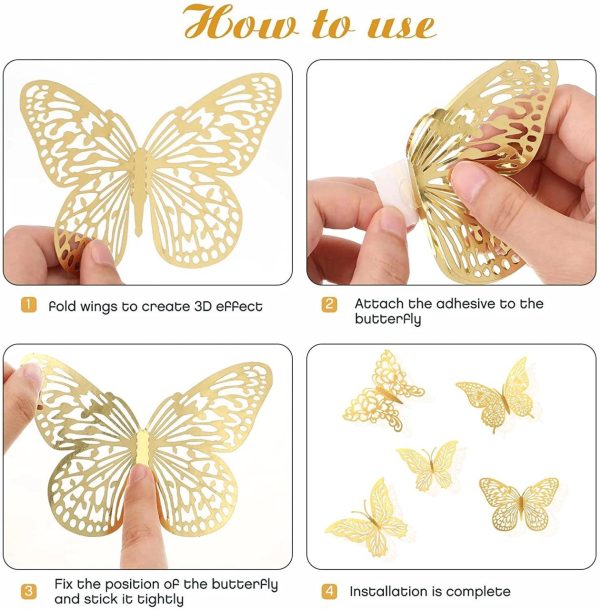 3d Wall Stickers Hollow Butterfly For Kids Rooms Home Wall Decor