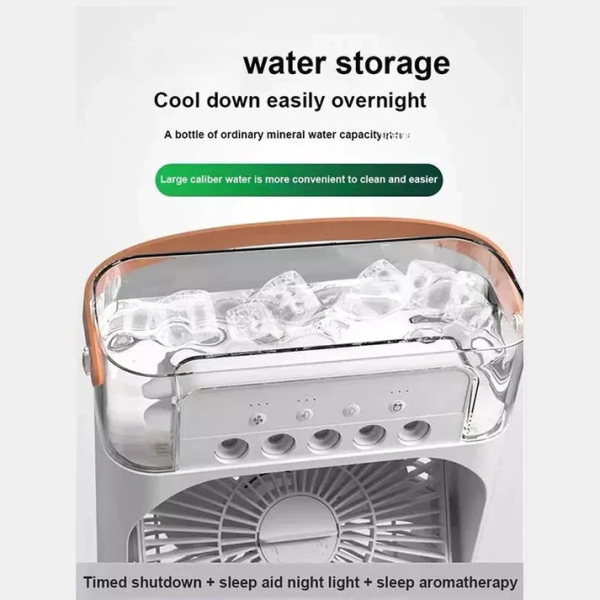 Portable Air Conditioner Freezing Fan,Large Size Usb Electric Fan With Led Night Light, Fine Mist Water, And Humidifier Function | Led Night Light Water Mist (random Color)