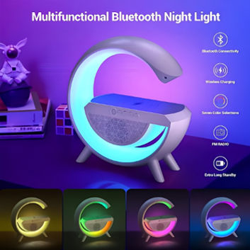 G Shaped Rgb Light Table Lamp With Wireless Charger