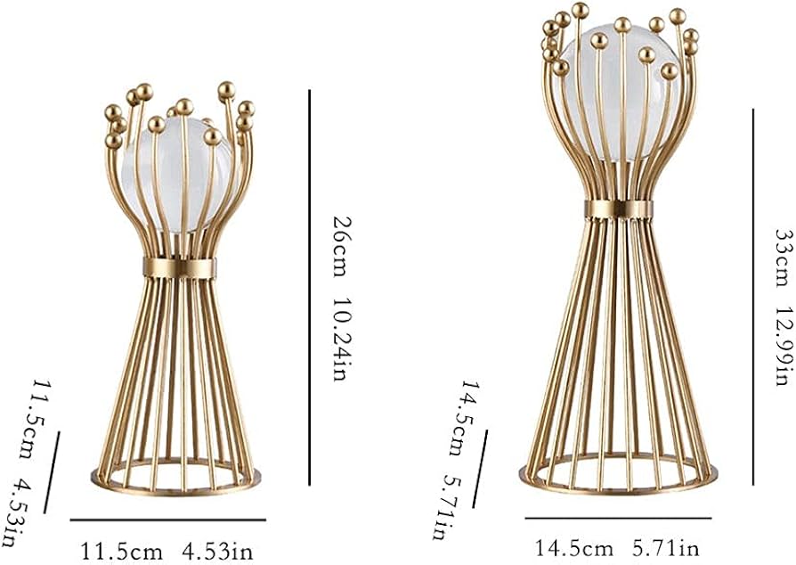 Metal Golden Crystal Decoration Pieces