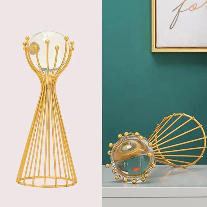 Metal Golden Crystal Decoration Pieces