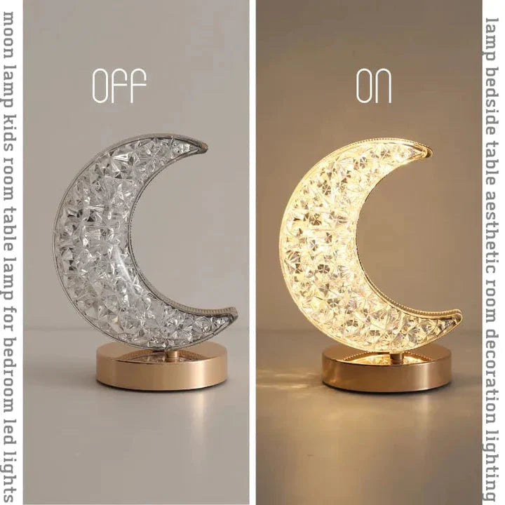 Moon Table Lamp Touch Nightstand Lamp 3 Color Mode