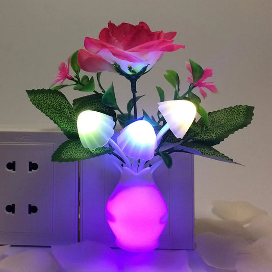 Vase Night Light Wide Application Glowing Vase Night Light Romantic Lamp