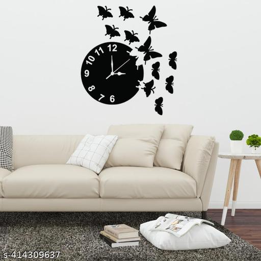 Beautiful Butterfly Wooden Wall Clock 3d Wooden Wall Art