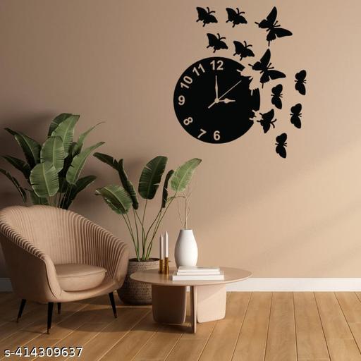 Beautiful Butterfly Wooden Wall Clock 3d Wooden Wall Art
