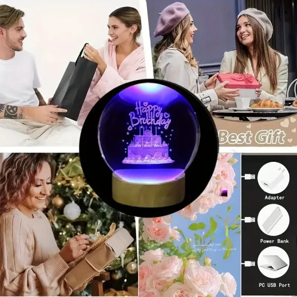 RGB Glowing Crystal Ball Night Light | Warm & Romantic atmosphere for your home and room