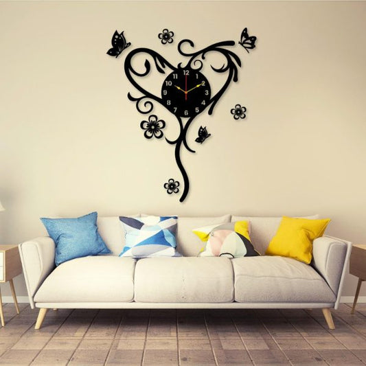 Heart Butterfly New Clock Wall Art Wall Art