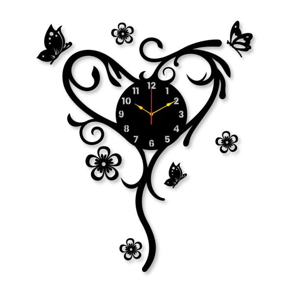 Heart Butterfly New Clock Wall Art Wall Art