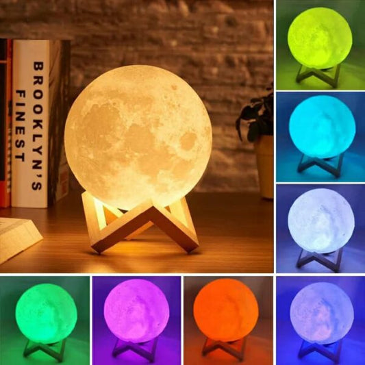 Led Moon Ball Lamp – 3d Printed Lunar Lamp Colorful Night Light For Kids
