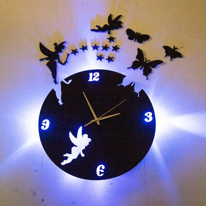 Buy One Get One Free 3d Wall Clock With Light And Pack Of 30 Butterfly