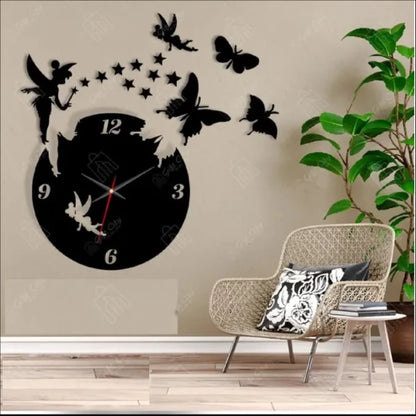 Buy One Get One Free 3d Wall Clock With Light And Pack Of 30 Butterfly