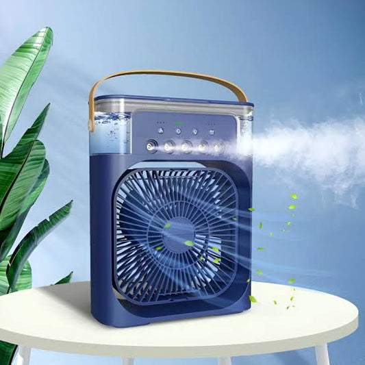 Portable Air Conditioner Freezing Fan,Large Size Usb Electric Fan With Led Night Light, Fine Mist Water, And Humidifier Function | Led Night Light Water Mist (random Color)