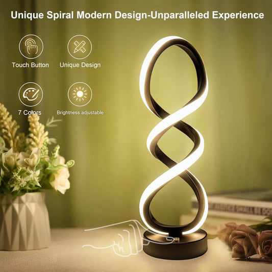 Modern Dimmable LED Table Lamp with USB Powered Push Button Control