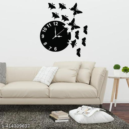Beautiful Butterfly Wooden Wall Clock 3d Wooden Wall Art